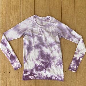 Lululemon 8 Swiftly Tech Long Sleeve Tie Dye Purple